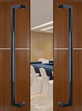 不锈钢玻璃门拉手封铺哑黑色无纹指纹釉网PFL酒店商无框大门把手