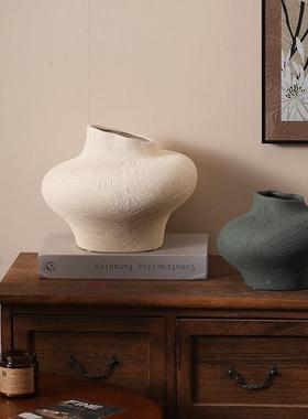 店法复拉丝花瓶创意古粗陶大SLBB-630式口径花器小众高级感装饰民