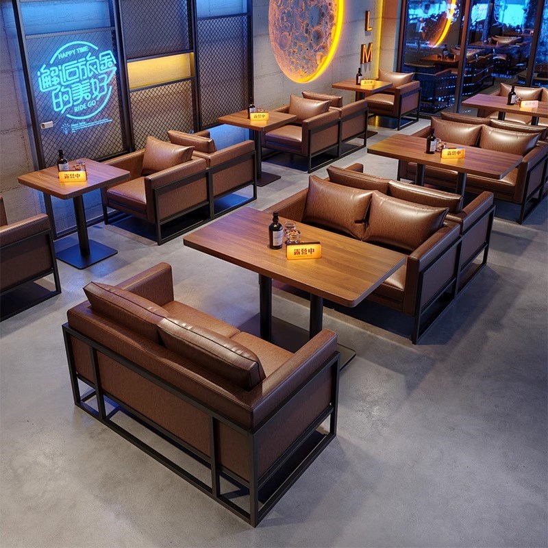 工业风酒馆d咖啡厅酒吧沙发桌椅烧烤店火锅西餐厅餐吧清吧卡座沙