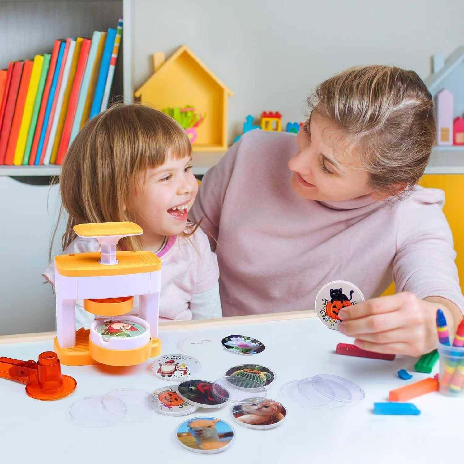 吧唧制作机徽章制儿作机徽机章耗ZGG材自制机i器dy童胸章机器