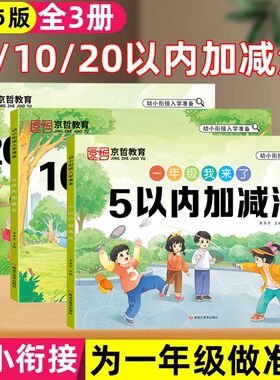 幼小衔接全套幼儿园一日一练大班升一年级练习册拼音数学语文练习本5/10/20以内加减法看图列式分解组成