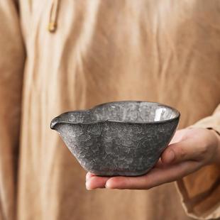 青瓷冰黑冰茶具杯公道茶杯XNO茶漏工复古铁胎手裂纹陶瓷遇水化冰