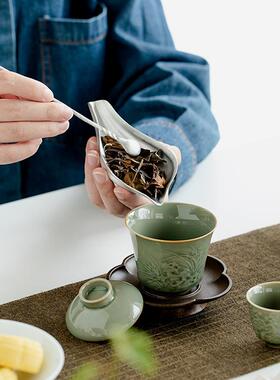 大岸堂古锡莲瓣茶则醒37195茶器意茶铲茶勺取创分器茶具配件茶2件