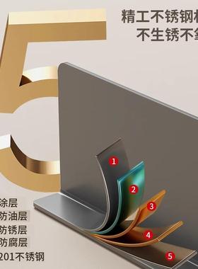 现代简28092约枪灰架不锈钢置物板上客厅饰墙发光装铁艺壁挂式一