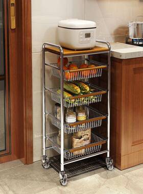 新厨小推功车置物架多能收架可移动多纳层零食车ye900储物房收纳