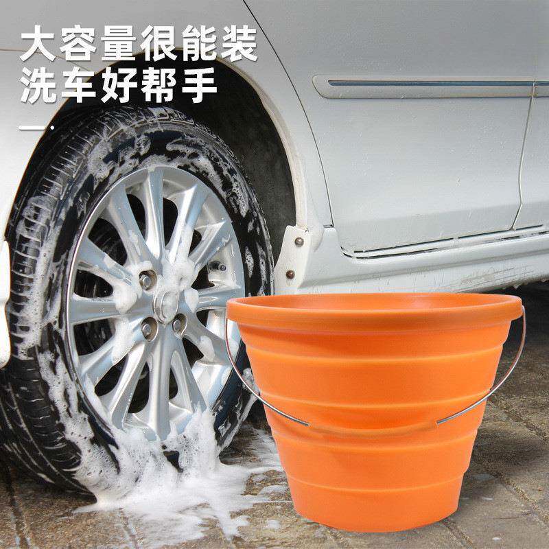 X1F户外折叠大号硅胶洗车桶车载便携钓鱼手提打水桶家用方形硅胶