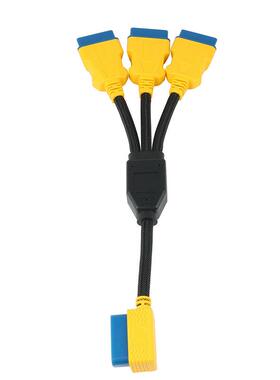 车汽ob6d分三转接线加33791强尼龙一obd一拖三延长线分线器16针1