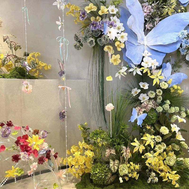 花立d2za8xcD仿真蝴道具摄影布置纸艺摆件蝶体装饰橱窗美陈纸室内