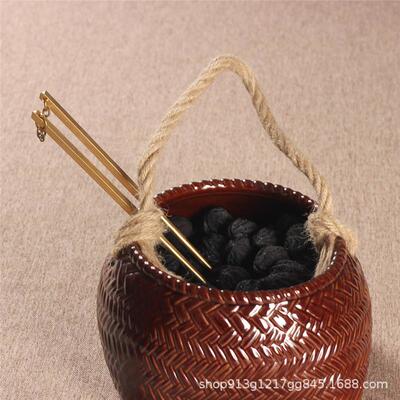 复古手提榄20564碳篓炉装炭茶道配件橄炭龙眼核桃用碳炭篮碳钵装