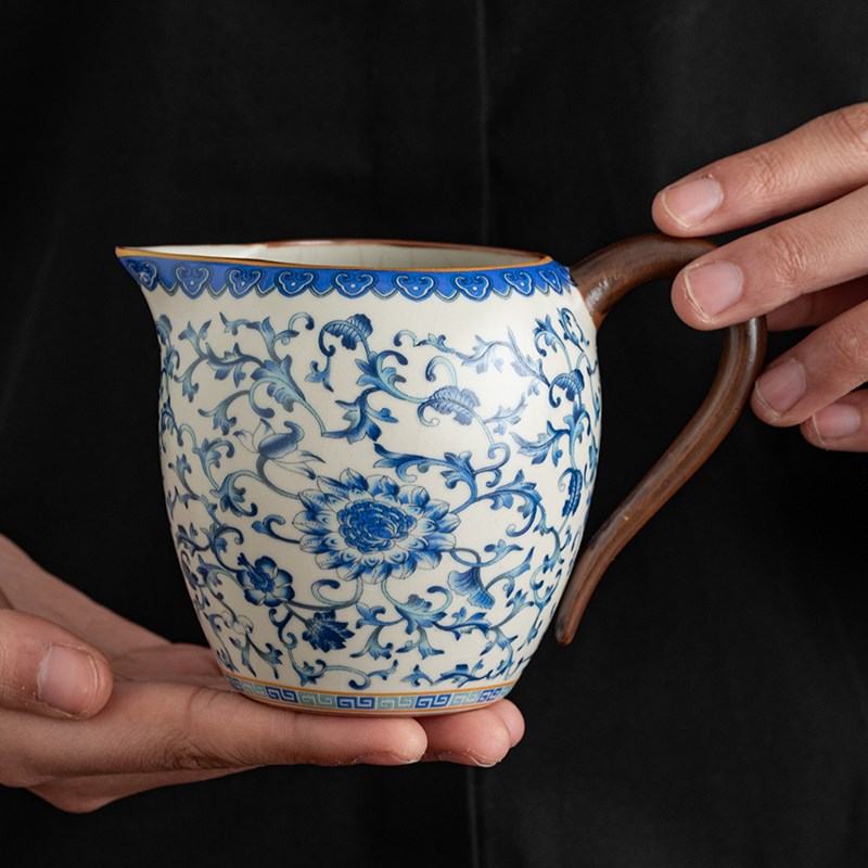 米黄汝窑美人公道茶杯家用陶瓷功夫茶具茶海公道杯单个分茶器公杯