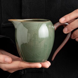 秘釉哥窑美人公道茶杯功夫茶具茶海公道杯家用单个防烫分茶器公杯