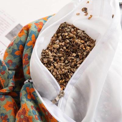 KBQ1颈椎F7685JH7荞枕圆枕头护颈助睡眠棉双层麦纱枕芯圆柱糖椎果