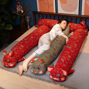 三上层百纱福乐达猪恐龙长条抱枕床头靠枕女生睡床觉夹腿枕头侧睡