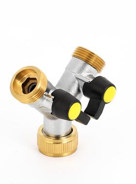 管黄铜镀Y型阀花园双通分IPM水器球阀配园林接镍头三通适配器软分