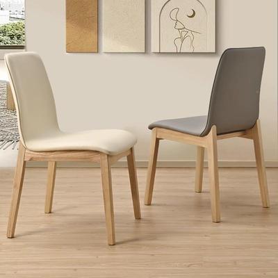 店北欧实酒木餐椅家用简约轻奢软包餐厅靠背椅小WNM户型油风餐奶