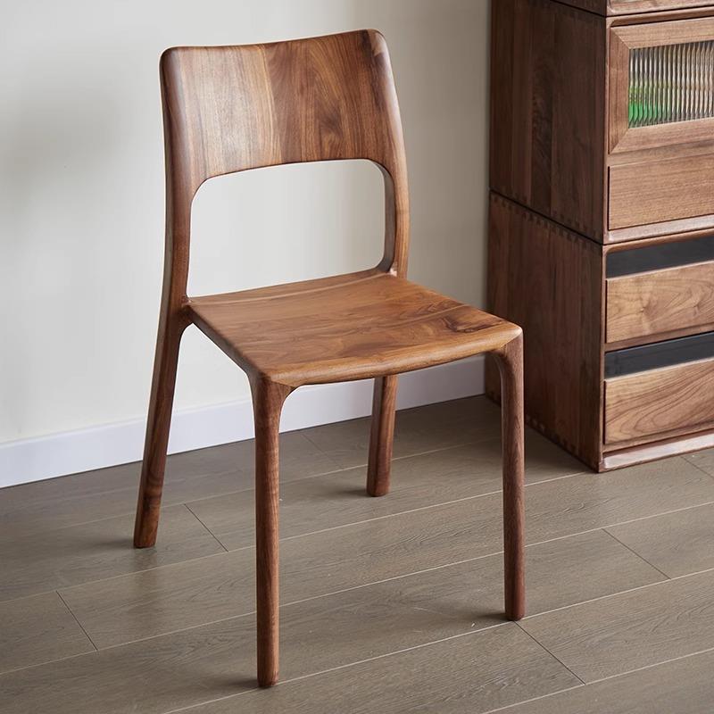 北美黑胡舒椅实木椅简子克现15416代约全实木榫卯桃家用休闲椅书