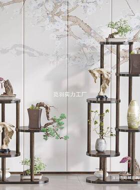 式仿古架托加花高花架子室内家用中古风置物架客厅阳台盆架K021子