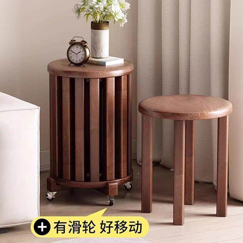 实可叠放茶组合凳子木叠叠乐圆凳餐桌待备客118用凳带滑轮折几叠,电子/电工,接线端子,淘宝优惠券,粉丝福利购,淘宝优惠卷