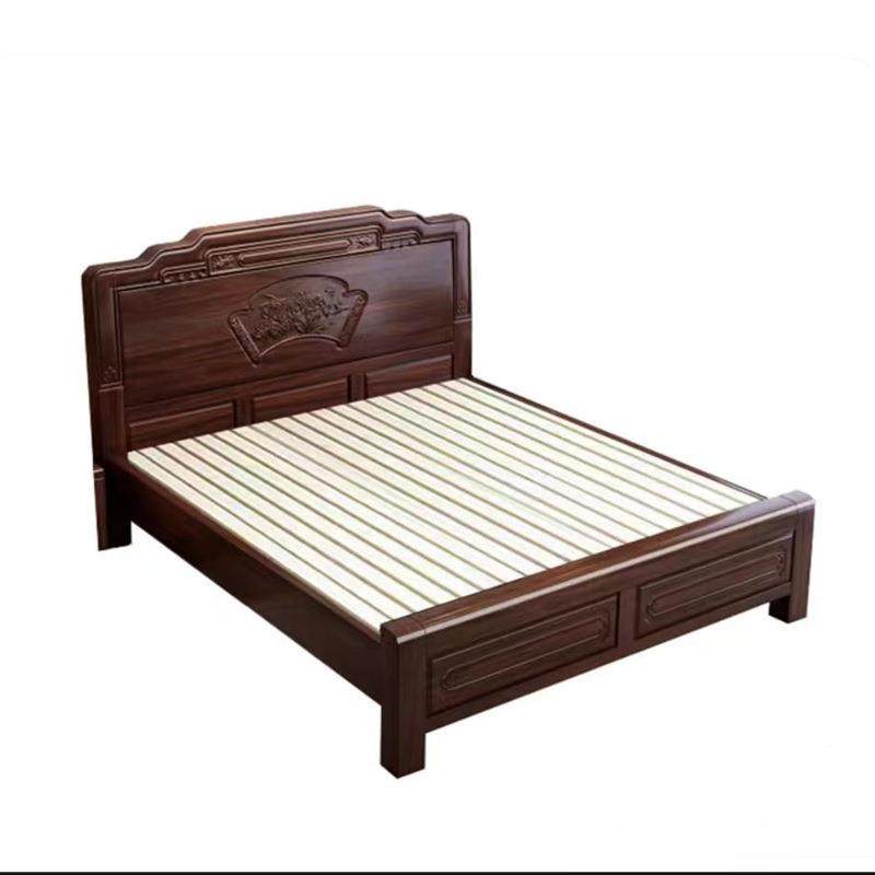 南美紫檀木实木床905#卧.米主双人床1.85米古典雕花床新中式实1木