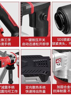 航典槽电镐0840功率专业凝开拆墙混土单用破碎大镐非电锤电77559