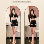 镜子全红身镜985网穿衣镜家用女生ins风立体落地卧室挂墙壁挂试衣