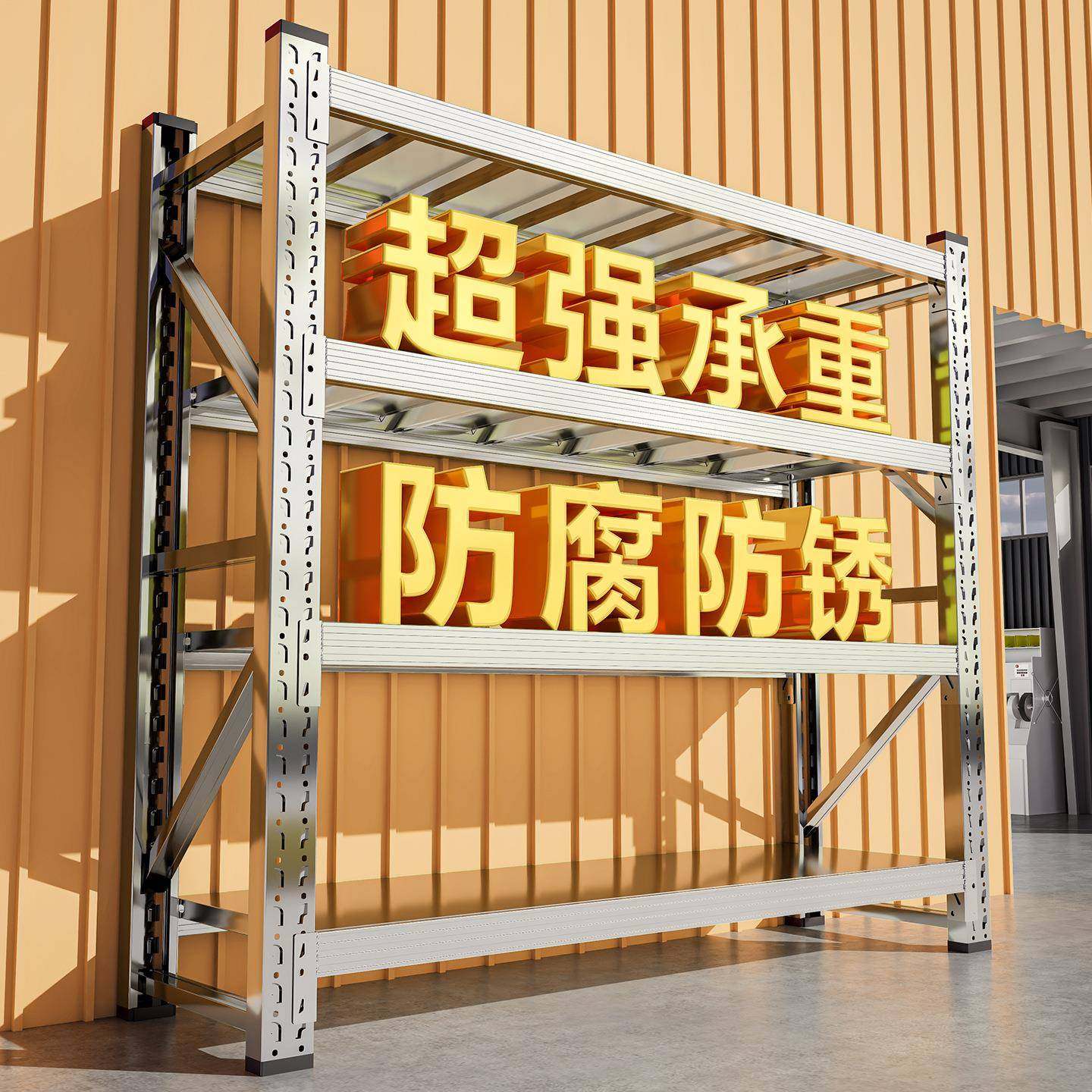 30不锈钢货架仓YN-BXG-0库仓储可调节型储物架阳超市多层加重4厚,收纳整理,书桌收纳置物架,淘宝优惠券,粉丝福利购,淘宝优惠卷