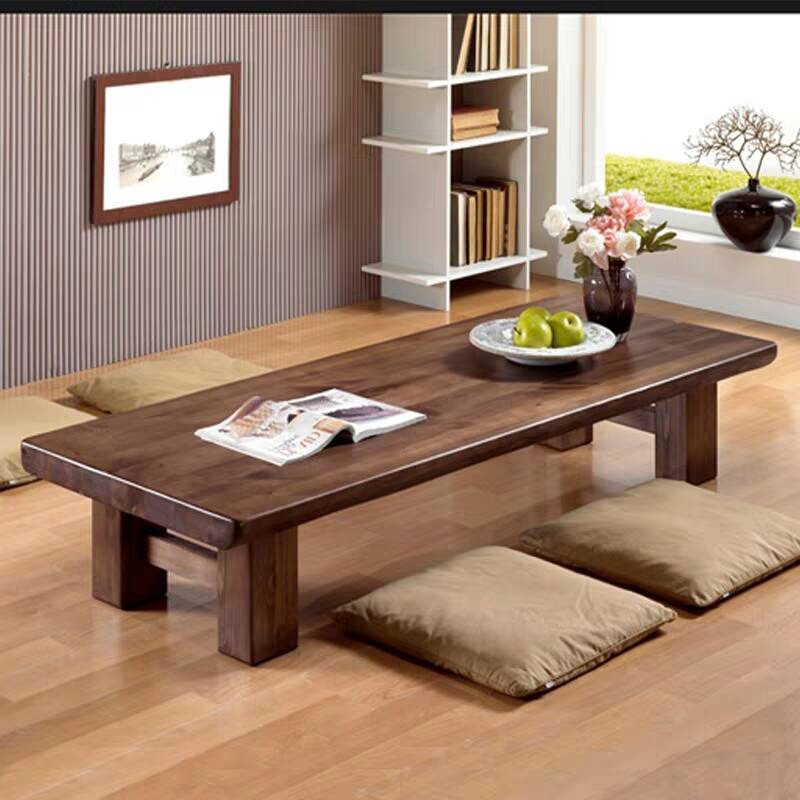 榻榻米桌子矮桌禅意实木炕几功夫复古茶桌长条地桌阳台Y小茶几包