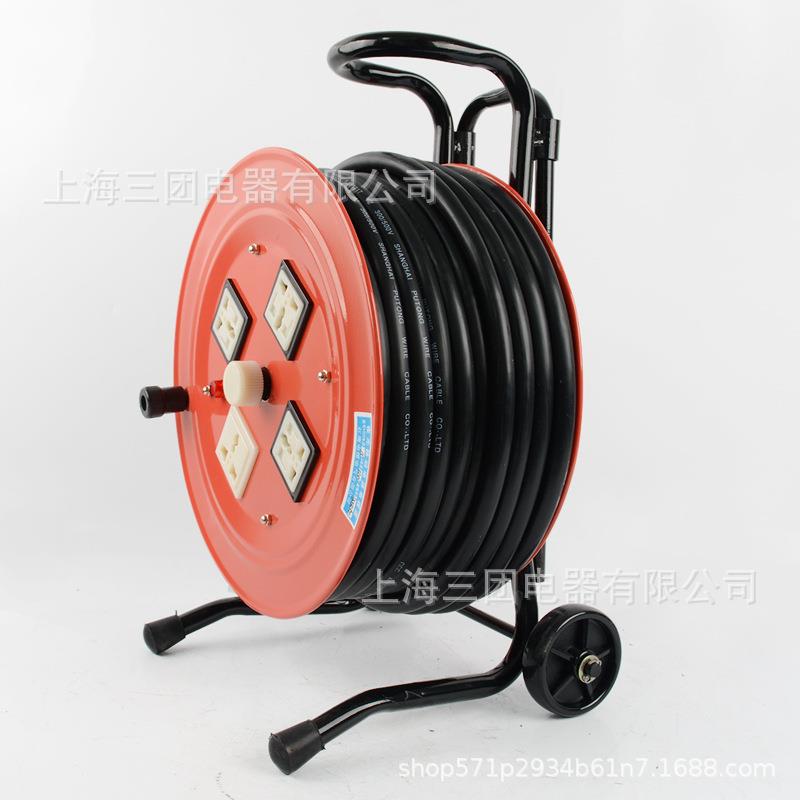 移动式工业缆盘卷线盘工米程拖线盘接线盘电接米线板30530米50米0