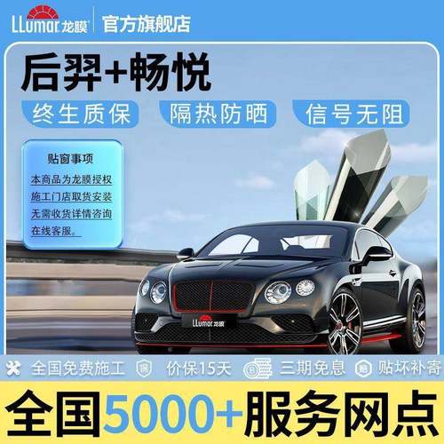龙膜汽车贴膜后羿畅悦全车贴膜防爆太阳膜车窗玻璃防晒隔热膜O2O