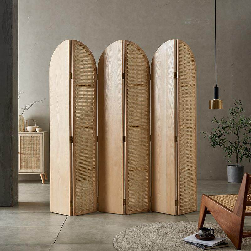 北欧藤编实木卧室家用现代隔断玄关日式折叠可移动民宿储物屏风,收纳整理,烫衣板及配件,淘宝优惠券,粉丝福利购,淘宝优惠卷