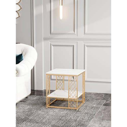 轻奢角几岩板边几客厅沙发侧边桌阳台小方桌床边柜创意桌子小茶几