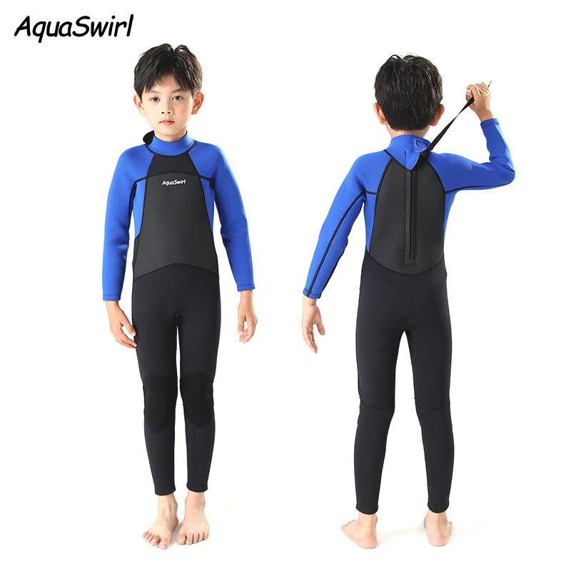 2.5MM儿童潜水服儿童潜水服连体长款防晒泳衣户外速干冲浪浮潜衣