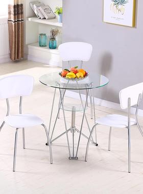 6R茶A86洽谈桌小桌子子化玻璃小桌几玻璃桌小户型家用钢化餐钢桌