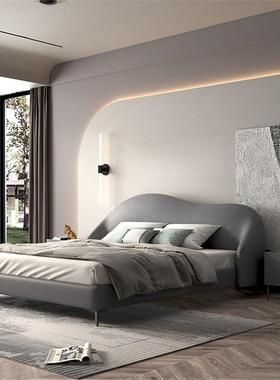 轻奢简约科技布双8大人床现UMB代极简主卧婚床艺1.米