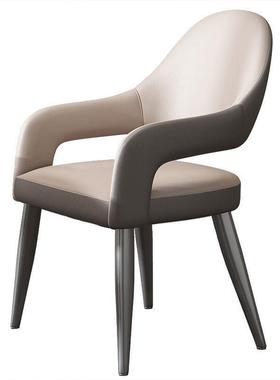 意式轻餐奢闲椅家用YDQ舒适餐桌椅子异形镂空酒店餐厅休洽椅谈皮