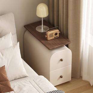 窄边缝床抽头柜边木质家用卧室小型双收纳柜简约安装床免头ZIY收