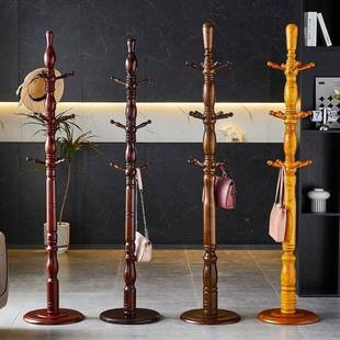 QNR实用室木落地衣帽架立式家三衣角衣架子卧现代简约中式客厅挂