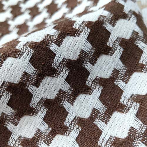 202XUN5新款平价纺千粗鸟格粗花呢纺格子面料粗花编织呢