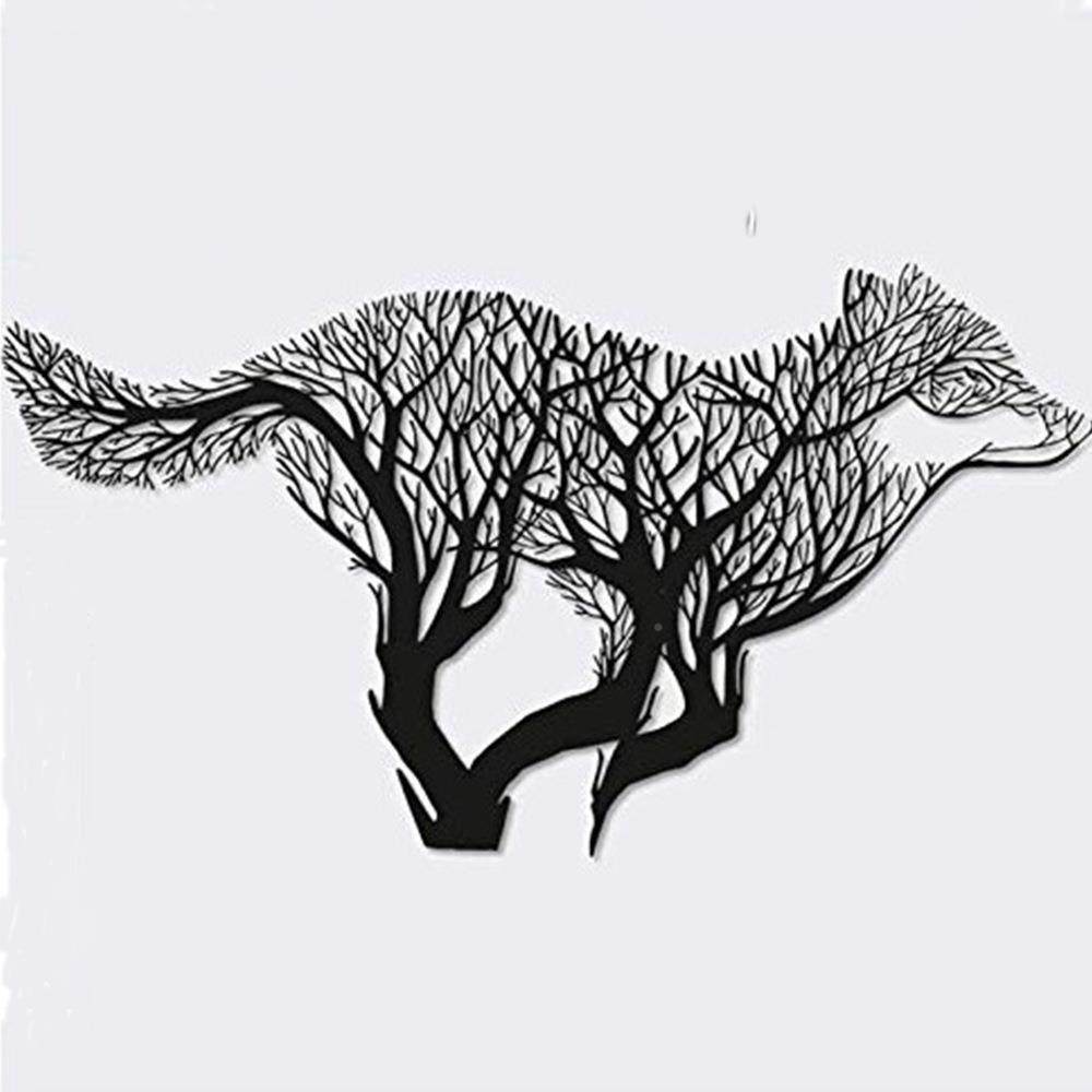 跨饰境美欧产品狼头墙挂WSJ饰铁艺简约室内室外民宿金属洲剪影北