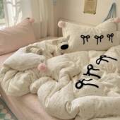 特别︱甜心毛球︱类毛单巾绣LIL纯棉四件套棉水洗A棉床被套全三件