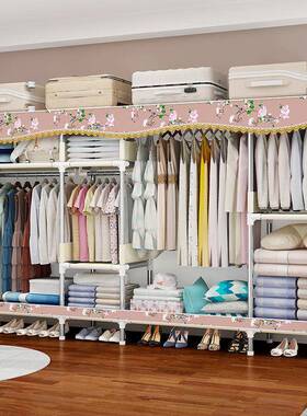 衣柜管加粗加固非木组装布衣TUZ钢柜出实租房衣智服收纳柜双人衣