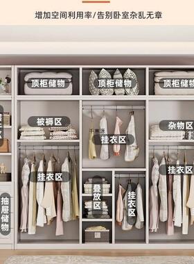 WSR实木衣柜平开门衣出柜家用卧室组装易大衣量柜大简容租房用衣