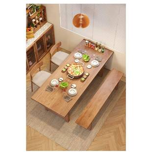 小户型实木餐桌橡木饭桌客厅桌长c-10写字桌日式原木吃桌简工饭作