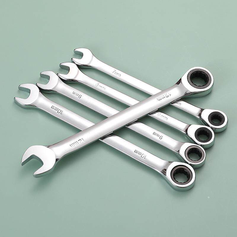7件套活动头两用棘轮扳手组9套口梅花快机修691汽修速扳手8-1m开X