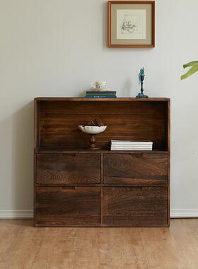 矮柜实书柜柜置物架中古柜简易书落地组合客厅靠墙木收纳柜储ZJN