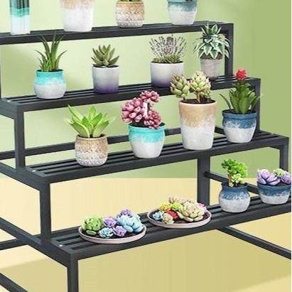 阳艺台花架子落地式多层阶梯式防水锈烤庭无品牌/院多肉室内外铁