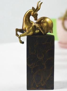 全铜十二生居肖摆件客厅办公室家件装饰品中式铜雕hexin01塑摆工