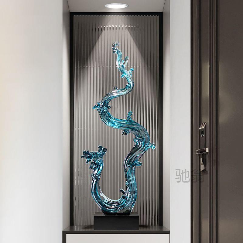 麓r风生水起364轻奢高艺术雕入塑品摆件玄关造景档户进门入门装饰