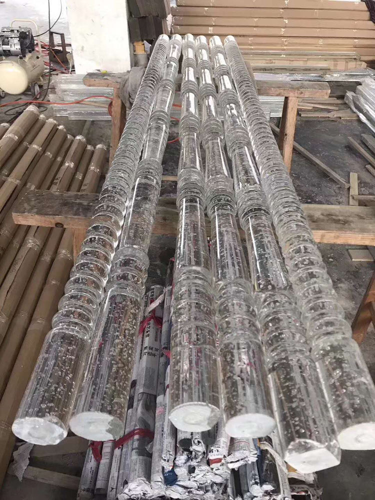 竹节水晶柱玄关隔断屏风