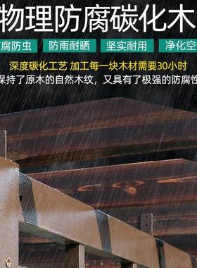 葡萄架遮阳庭棚院别阳墅凉花园台户外篷亭子爬藤碳化木乘凉NRT遮